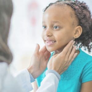 Doctors can examine the lymph nodes in your child's neck by gently feeling her neck.